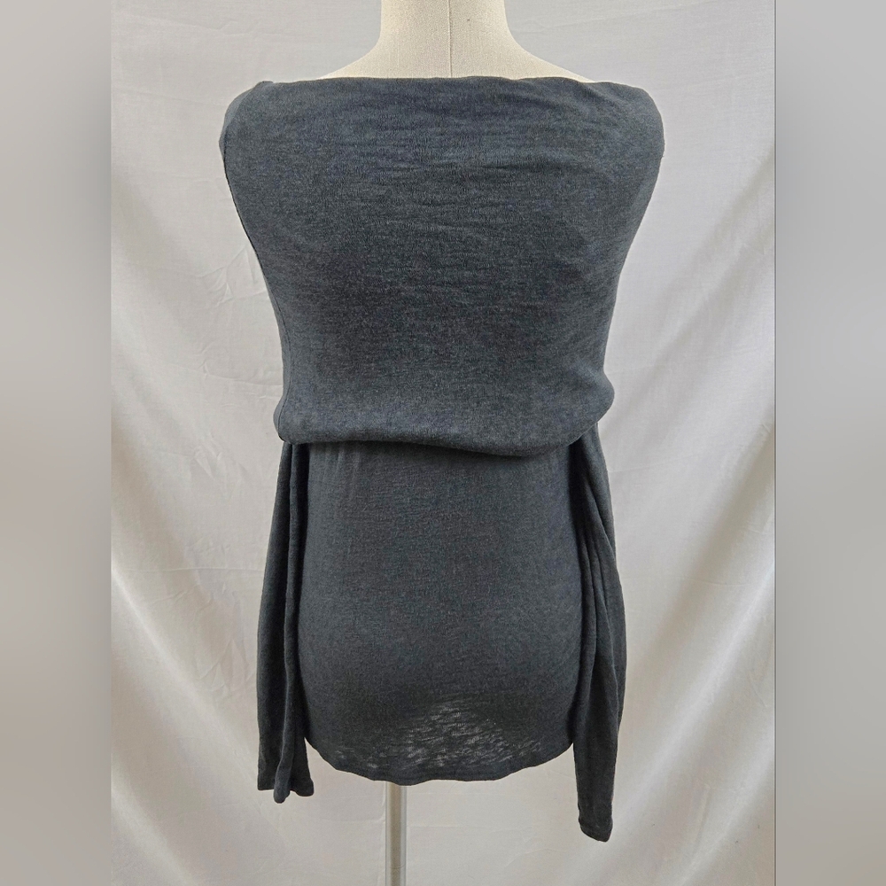 Avalove Women's Charcoal Tree Branch Cowl Neck Top Measures Medium/Large - Picture 3 of 10